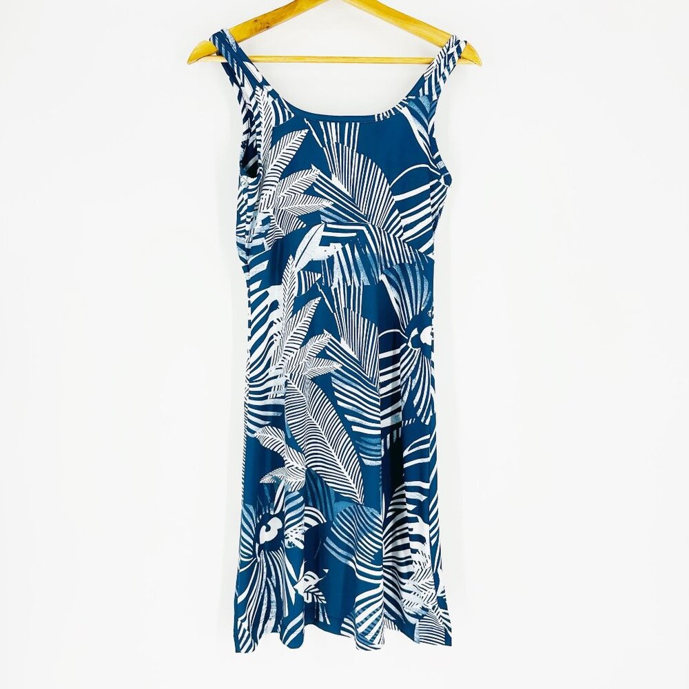 Columbia Womens PFG Freezer III Blue Floral Sleeveless Short Stretch Dress S - Picture 2 of 8